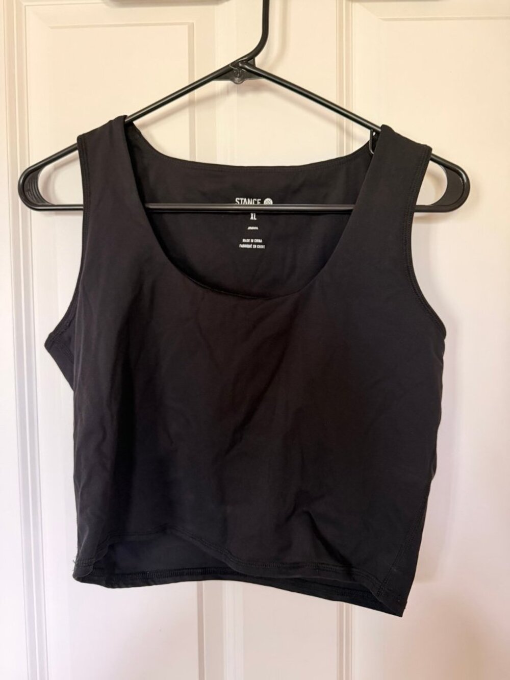Stance high neck crop tank size XL black